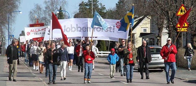 Första maj tåget i Skillingaryd